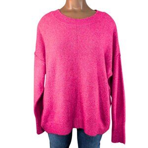 Vince Camuto Large Barbie Pink Relaxed Fit Soft Long Sleeve Sweater